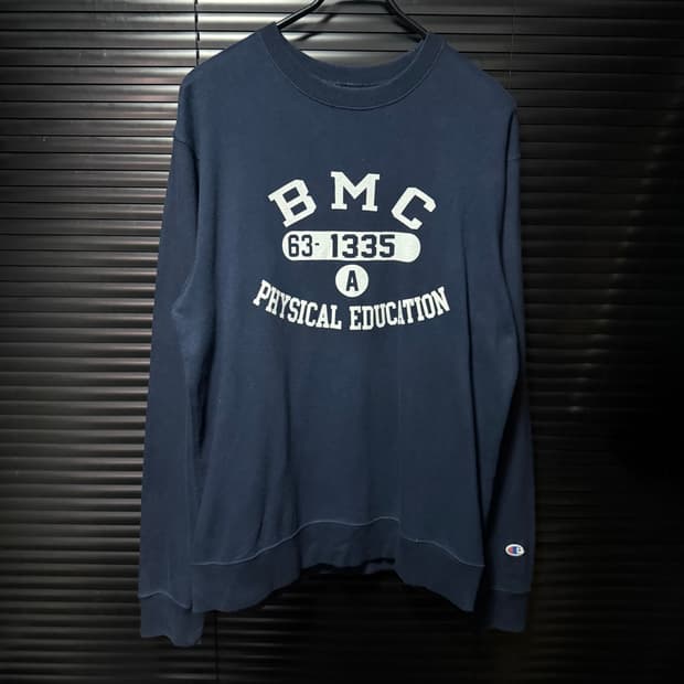 챔피온 BMC 대학 남색 네이비 스웻 셔츠 맨투맨 XL 105 일본 재팬