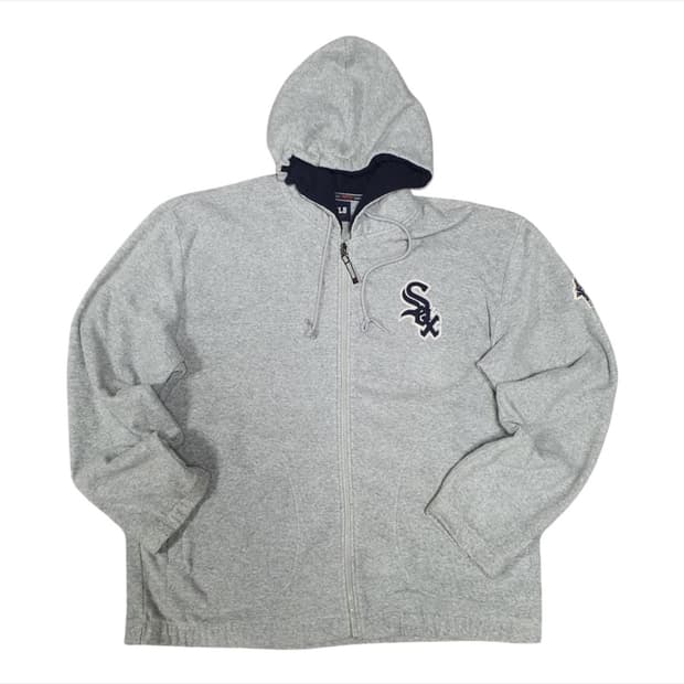 바배) MLB 시카고 그레이 플리스 후드 집업