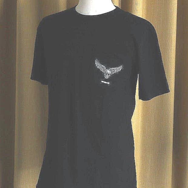 크롬하츠 포티 x 영블러드 x 에어로스미스 크로스 숏슬리브 티셔츠 블랙