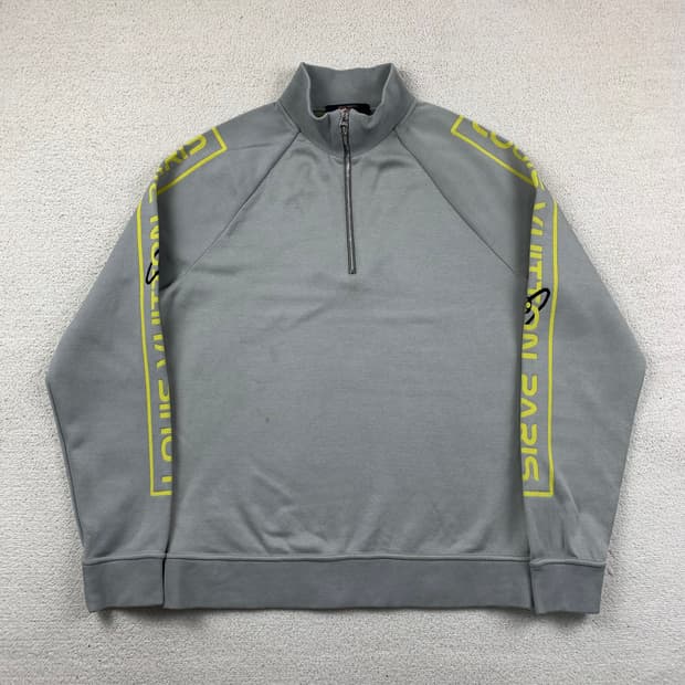 19SS 루이비통 그래비티 자카드 하프집업 맨투맨 그레이