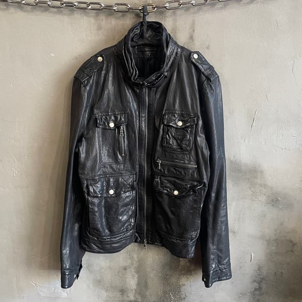 워시드 레더 자켓