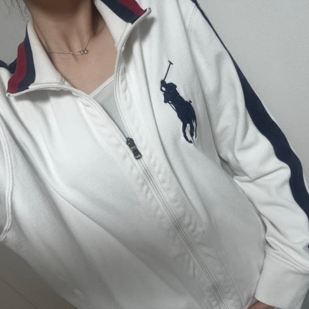 폴로 빅포니 집업 화이트 xl