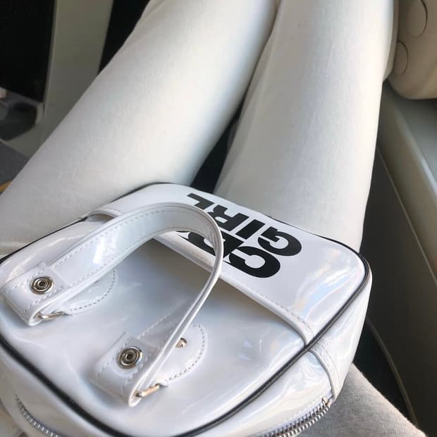 꼼데가르송 걸 CDG Girl 화이트 미니 토트백