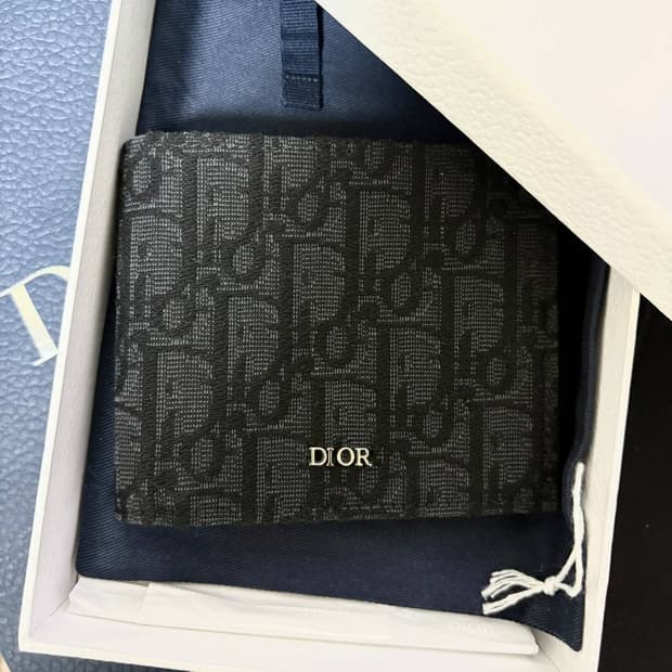 디올 오블리크 반지갑 블랙 풀박스