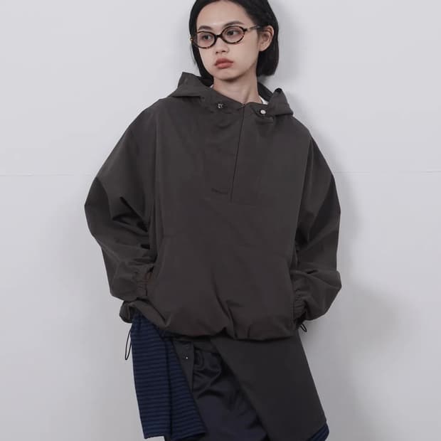 오헤시오 후디드 아노락 브라운