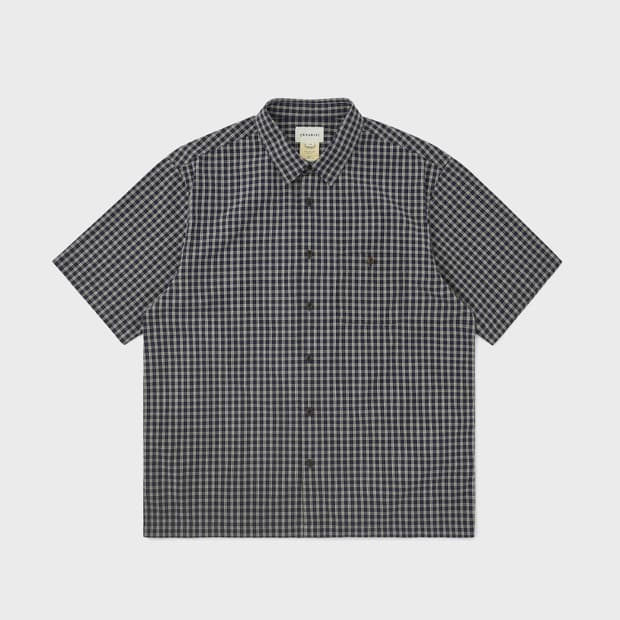 Border Check S/S Shirt Navy