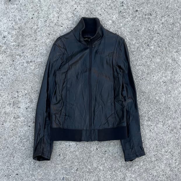 Vintage 양가죽 하이넥 레더 자켓