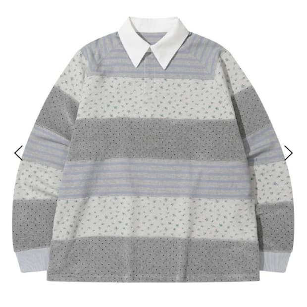 더뮤지엄비지터 STRIPE PATCHWORK PK LONG SLEEVE