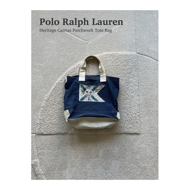 폴로 랄프로렌 캔버스 패치워크 토트/크로스백