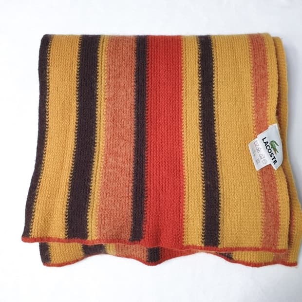 라코스테 스트라이프 니트 머플러