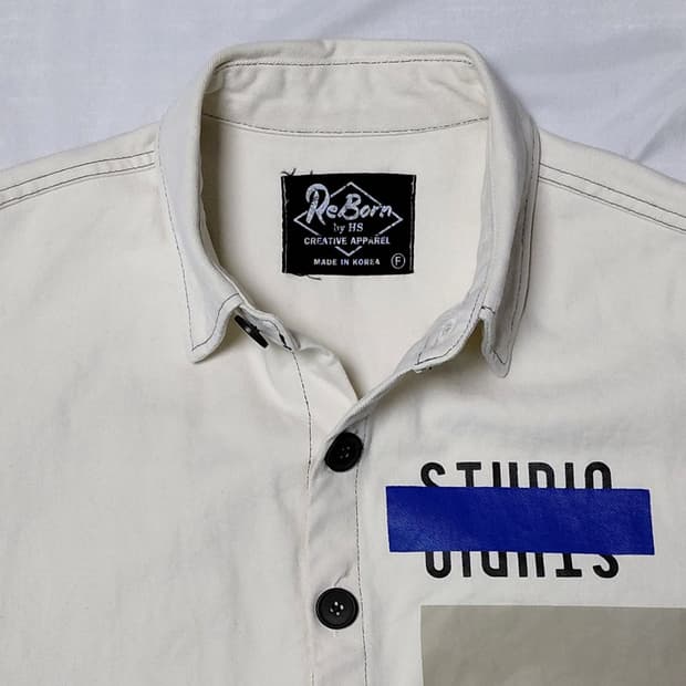 아티스틱한 무드, ReBorn 그래픽 코튼 셔츠 (상태 최상)