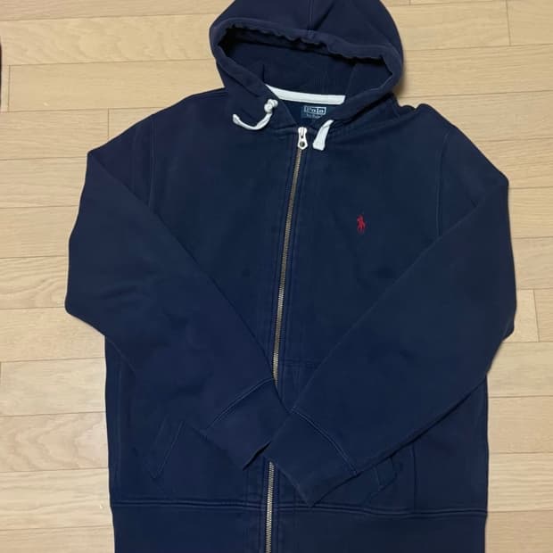 폴로 네이비 후드집업