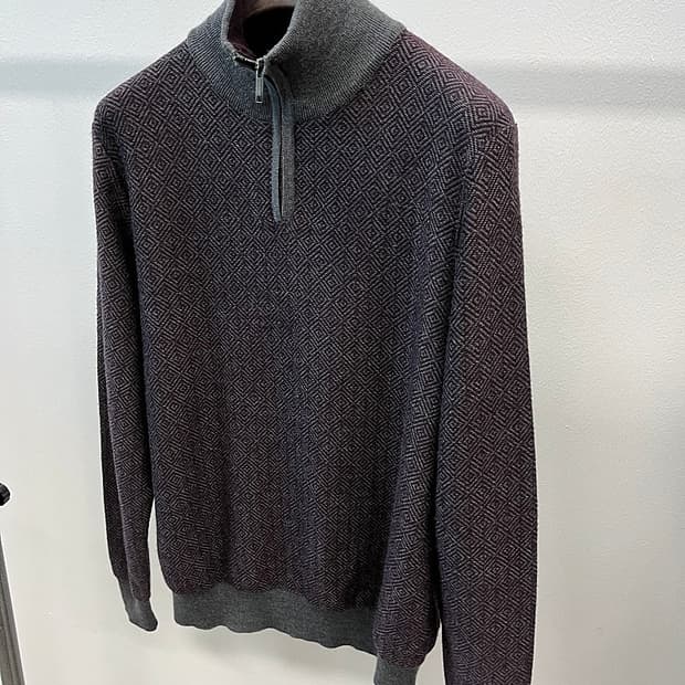 105) 버버리 이태리 반집업 니트 