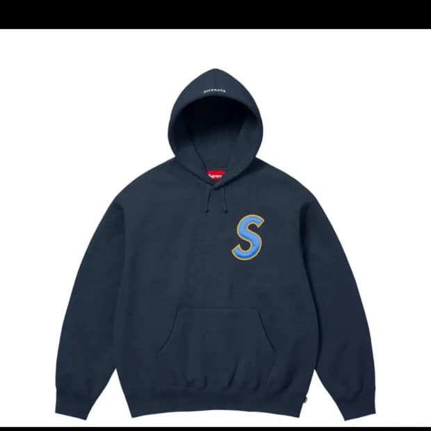 슈프림 S로고 후드 네이비