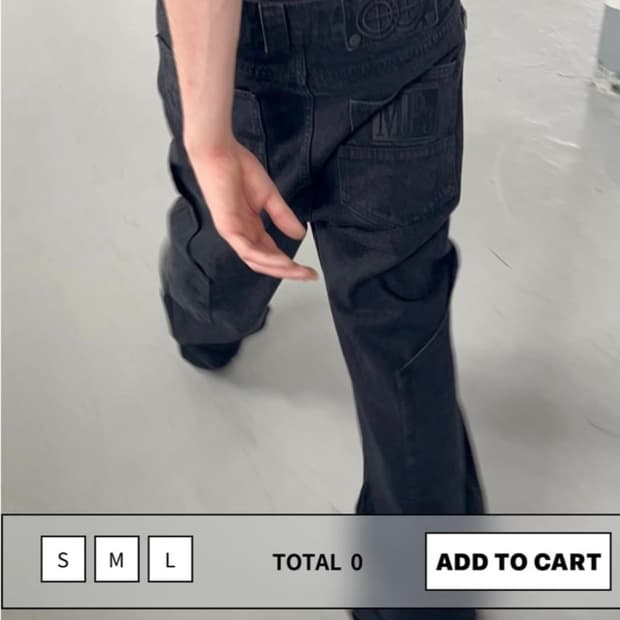 플라스틱 프로덕트 calf pocket pants 블랙 M