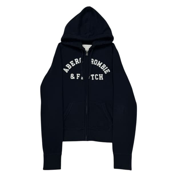 아베크롬비 빈티지 Y2K 네이비 딱붙핏 기모 후드집업 자켓 S