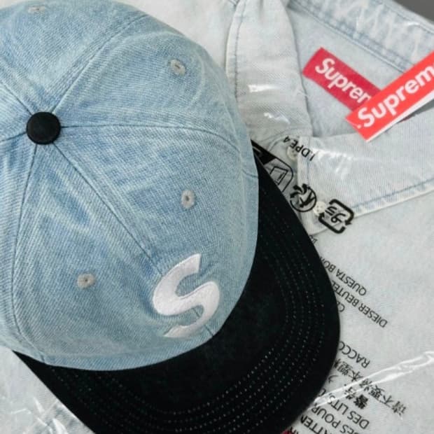 슈프림 데님 S로고 볼캡 모자 Supreme