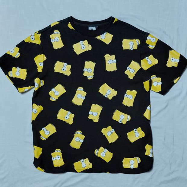 [정품/L] 심슨 가족 바트 심슨 올오버 패턴 반팔 티셔츠