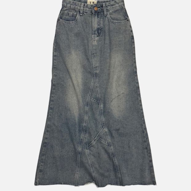 sew denim long skirt