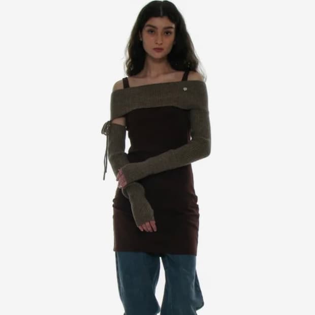 파르티멘토 우먼 언발란스드 암 니트 워머 탑