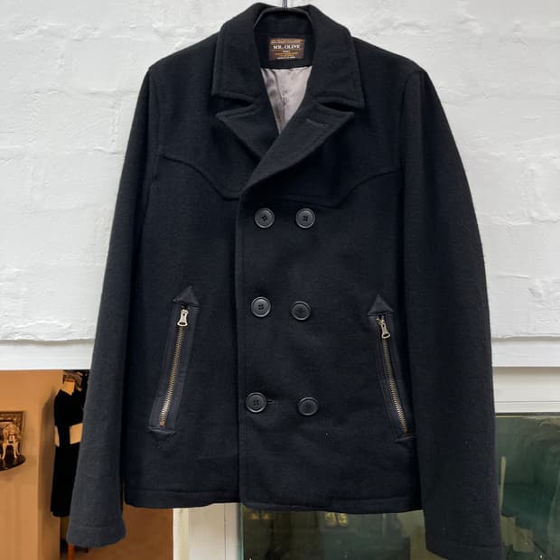 Mr.Olive JAPAN 블랙 더블 피코트 S