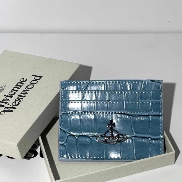 비비안웨스트우드 아카이브 orb 은장 레더 카드지갑