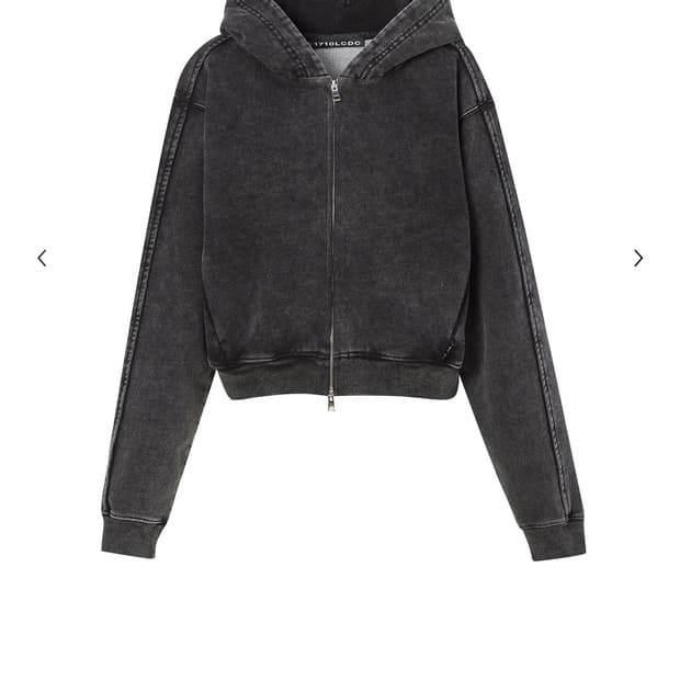 LCDC 스노우 워싱 크롭 후드집업 S