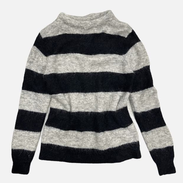 mohair wool stripe hairy knit