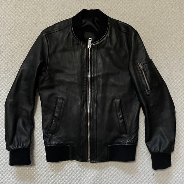 SIEG 웨스턴 무드 램스킨 양가죽 레더 블루종 자켓