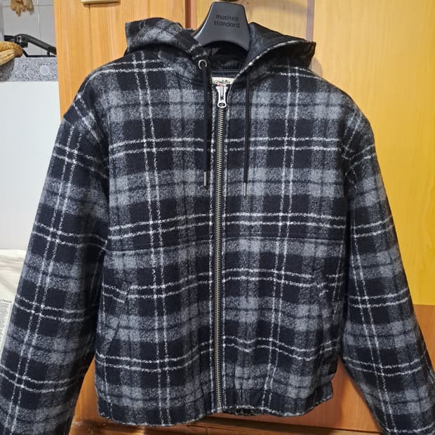 스투시 울 플레이드 워크자켓 차콜