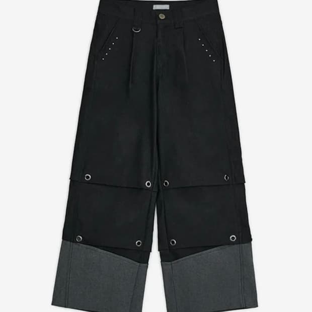 허그유어스킨 턱 데님 팬츠 블랙