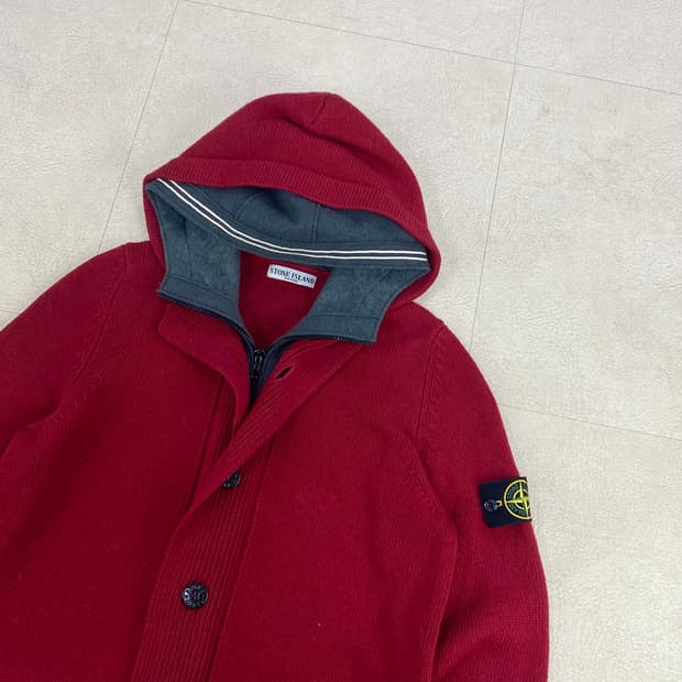 00s 스톤아일랜드 아카이브 더블 후드 울 니트 집업 (100)