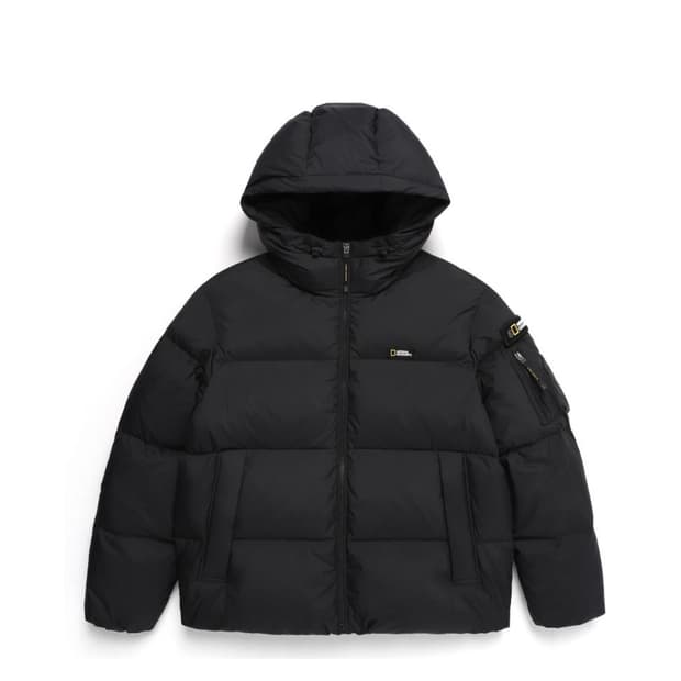 새상품) 내셔널지오그래픽 W 골든몰 숏기장 구스 다운 후디 점퍼 90S