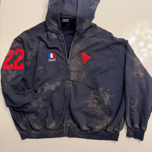 Balenciaga Dirty Polo Zip Hoodie