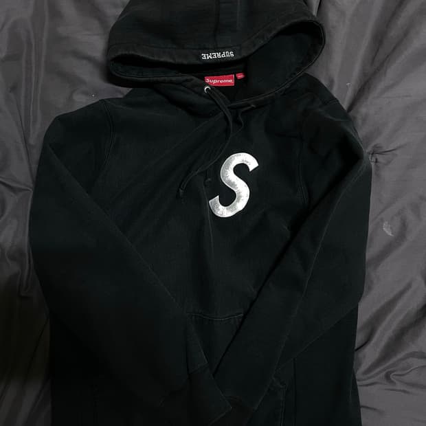 Supreme S 로고 후드 블랙 M
