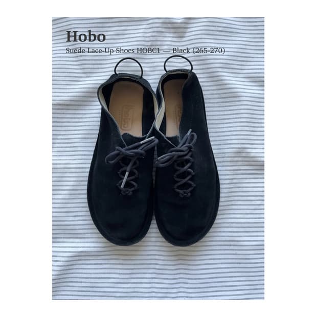 호보 스웨이드 레이스업 슈즈 블랙 (265-270)