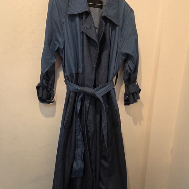 럭키슈에뜨  데님 롱 트렌치코트 