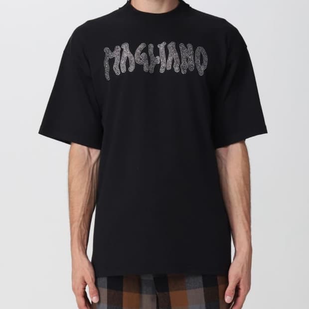 마리아노 strass T-shirts Black