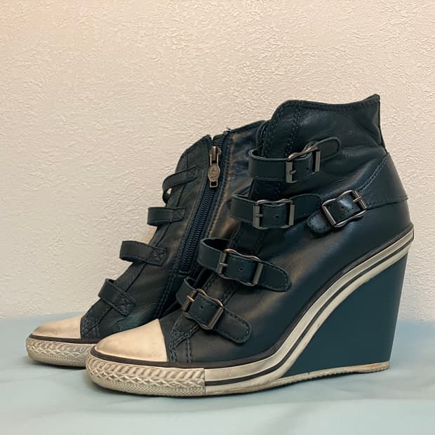 ASH 아쉬 웨지힐 가죽스니커즈 레더부츠 y2k 오네갸루