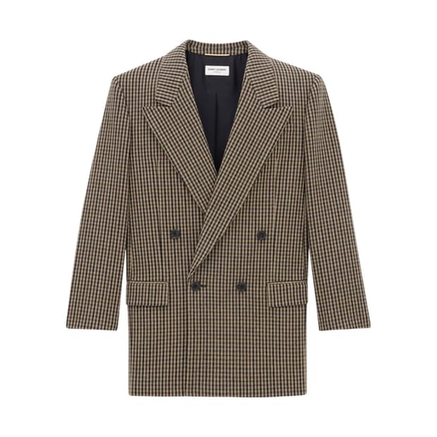 [블랙핑크 로제님 착용] 생로랑 24AW 비슈 체크 자켓