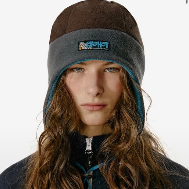 테켓 비니 Recording Fleece Earflap Brown 