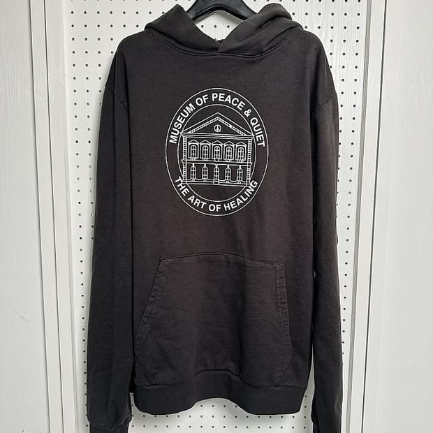 (정품/새상품) 뮤지엄 오브 피스 앤 콰이엇 남성 블랙 써클 로고 후드
