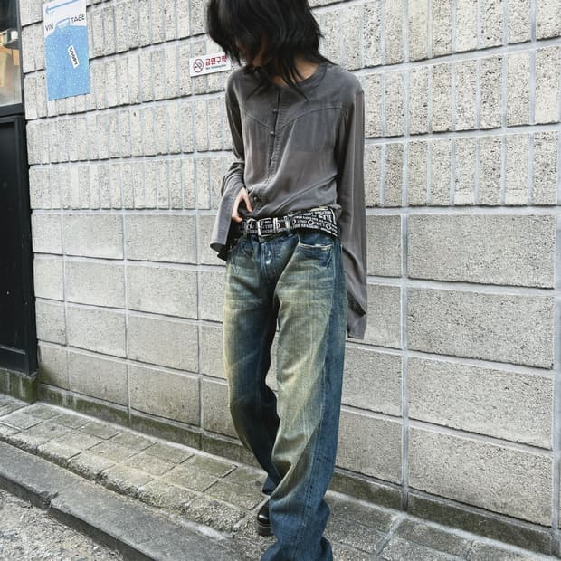 디젤 풀 워싱 그런지 데님진