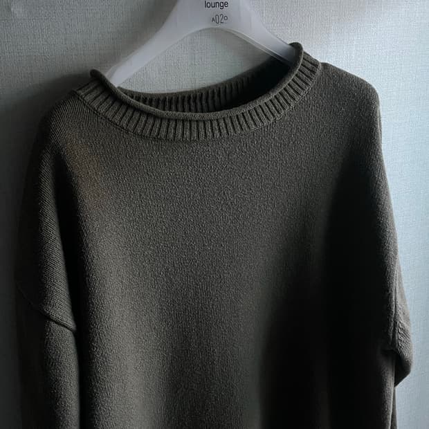 MHL 마가렛호웰 롤넥 코튼 니트 L (Olive)