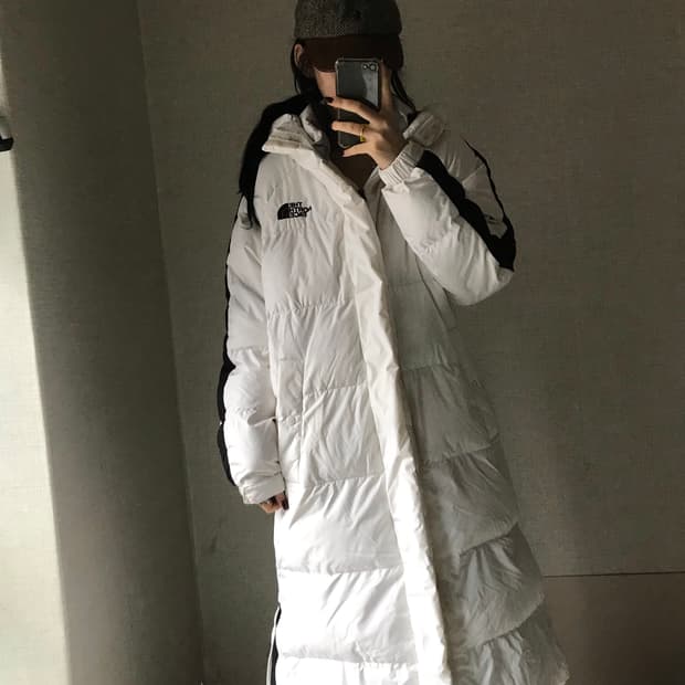 노페 화이트 롱패딩
