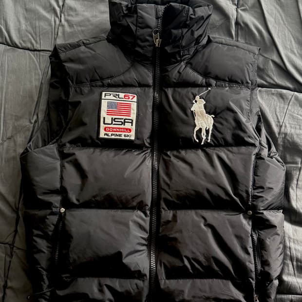 폴로 빅포니 성조기 USA 패딩 베스트 패딩조끼