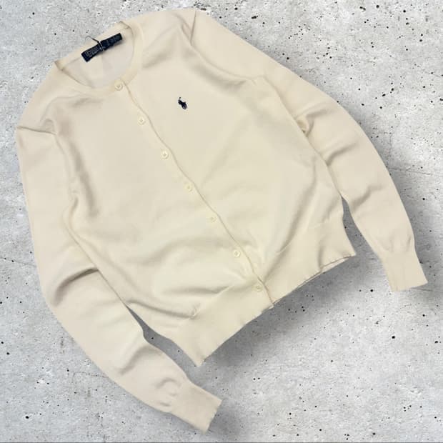 [S] 폴로 랄프로렌 아이보리 니트 가디건 D279