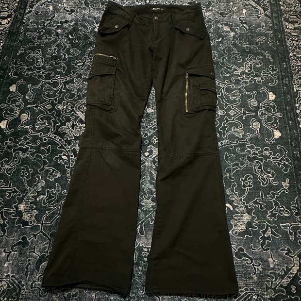Vkei 00s bootcut black cargo pants