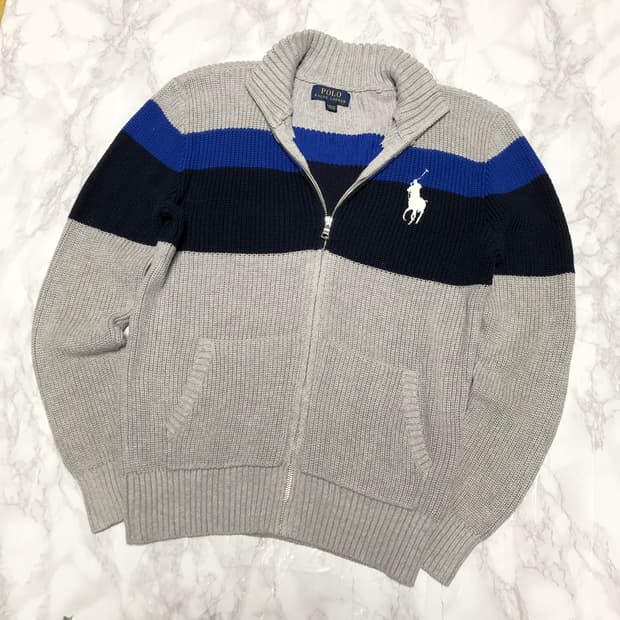 폴로 랄프로렌 빅포니 니트 집업 가디건 자켓 거의새거