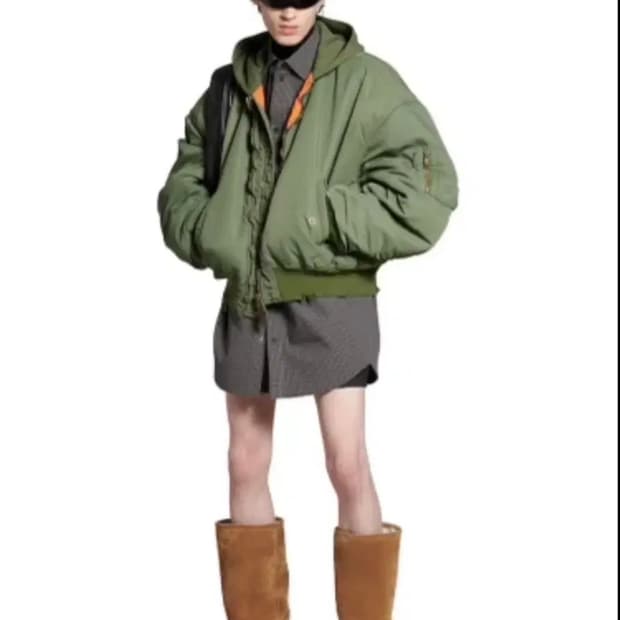 발렌시아가 봄버 자켓 카키 